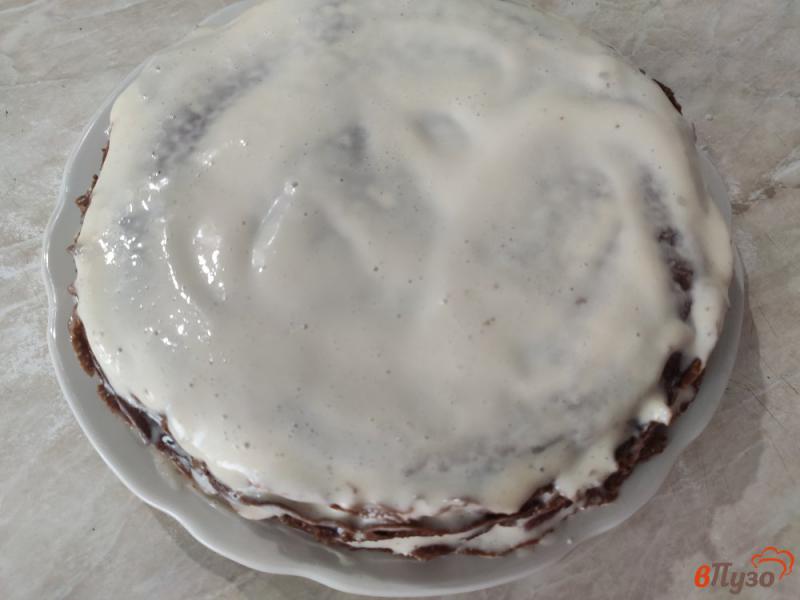 Фото приготовление рецепта: Шоколадный торт из блинчиков шаг №8