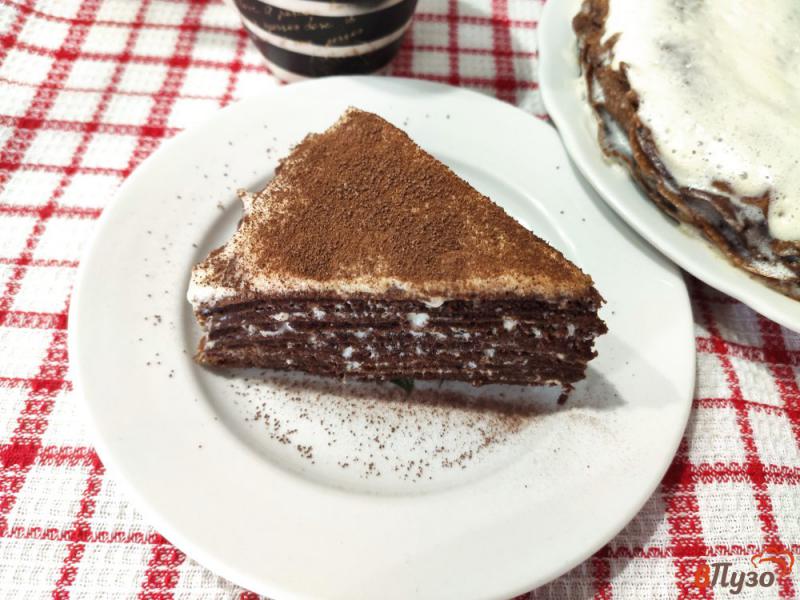 Фото приготовление рецепта: Шоколадный торт из блинчиков шаг №9