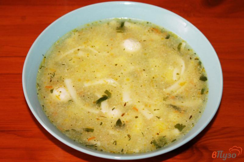 Фото приготовление рецепта: Суп с фрикадельками и сливками шаг №6