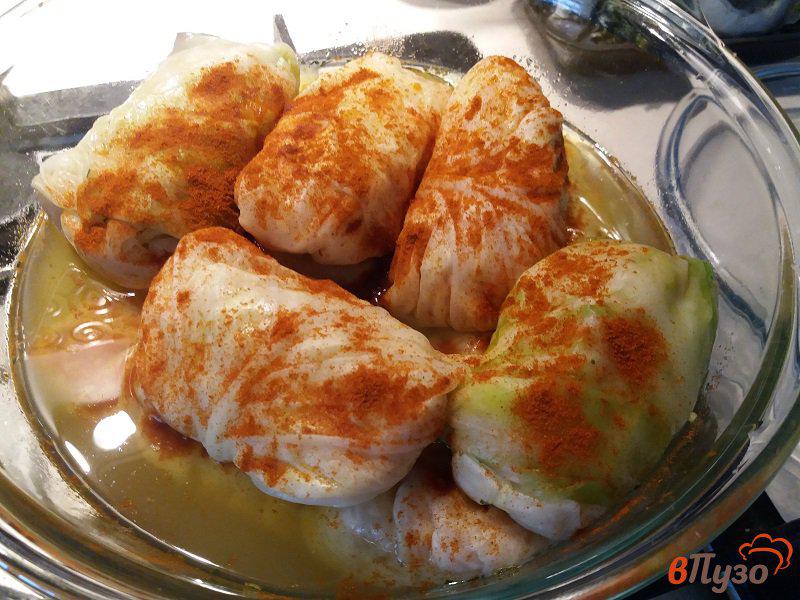 Фото приготовление рецепта: Голубцы из молодой капусты с куриным фаршем шаг №8