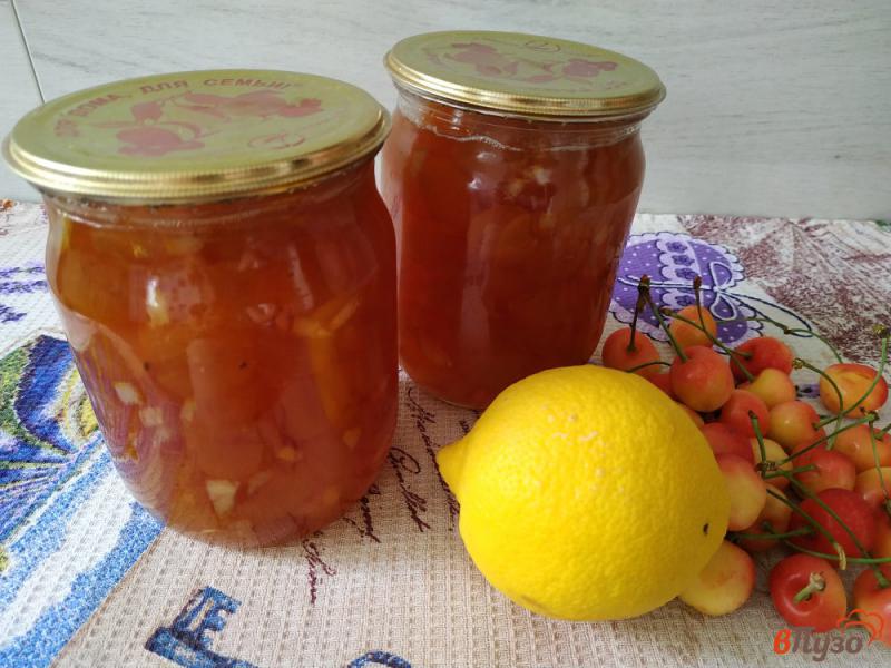 Фото приготовление рецепта: Варенье из черешни и лимона шаг №14