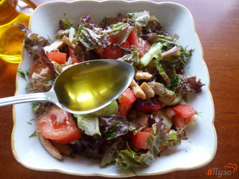 Фото приготовление рецепта: Овощной салат с жареным куриным филе шаг №9