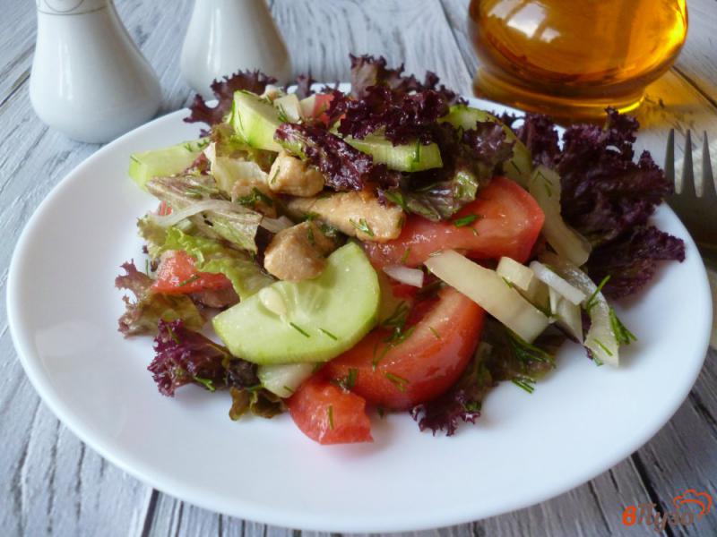 Фото приготовление рецепта: Овощной салат с жареным куриным филе шаг №10