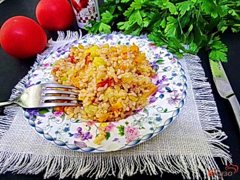 Фото приготовление рецепта: Овощи с рисом шаг №11