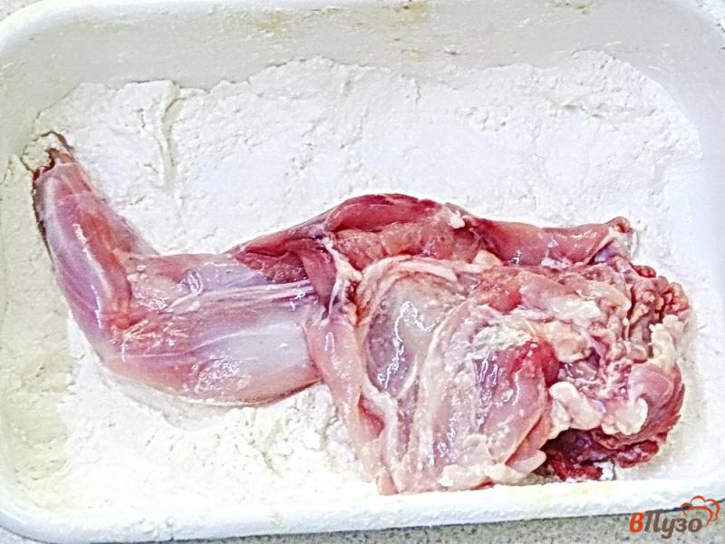 Фото приготовление рецепта: Кролик тушеный в сметане шаг №2