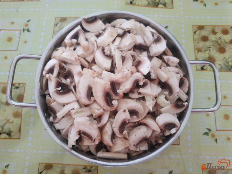 Фото приготовление рецепта: Тушёный картофель с овощами и грибами шаг №3