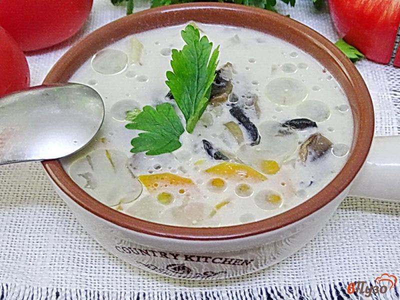 Фото приготовление рецепта: Постный картофельный суп с грибами шаг №10