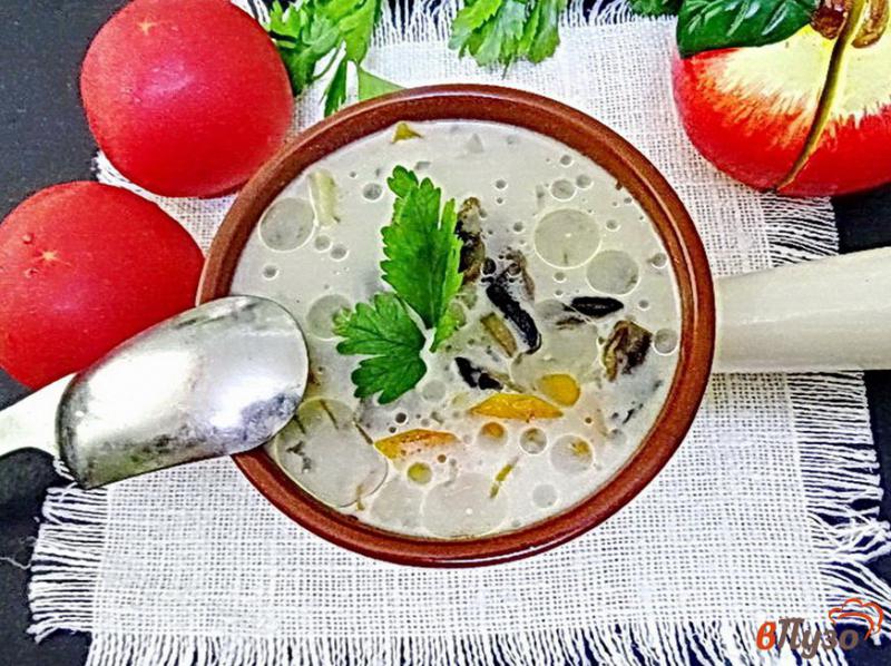 Фото приготовление рецепта: Постный картофельный суп с грибами шаг №11