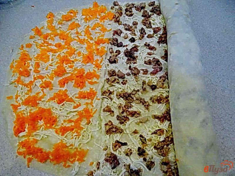 Фото приготовление рецепта: Лаваш с сардинами и сыром шаг №7