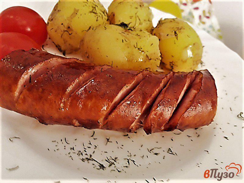 Фото приготовление рецепта: Колбаса гриль по-польски  grillowana kiełbasa шаг №6