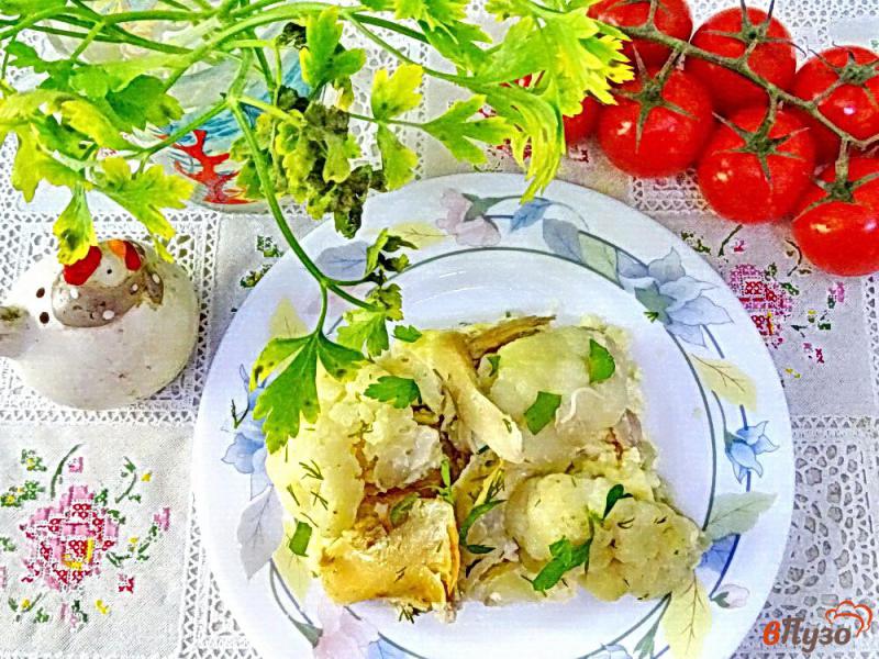 Фото приготовление рецепта: Цветная капуста с куриным мясом в духовке шаг №9