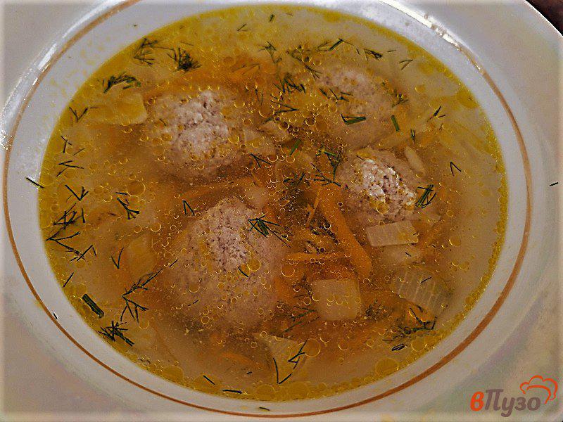 Фото приготовление рецепта: Суп с фрикадельками шаг №9