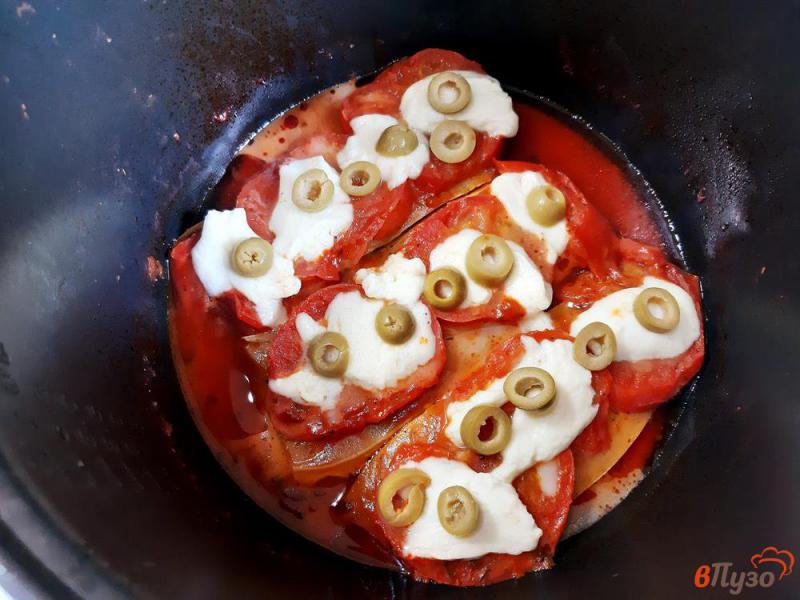 Фото приготовление рецепта: Кабачки с помидорами и моцареллой шаг №8