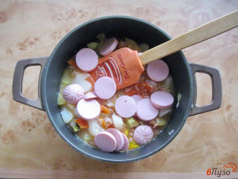 Фото приготовление рецепта: Овощное рагу с рисом и патиссонами шаг №6