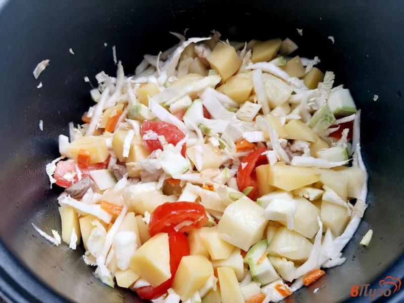 Фото приготовление рецепта: Рагу овощное с кабачками и капустой шаг №9