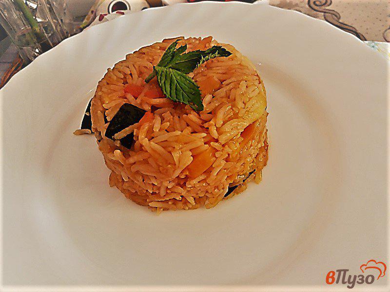 Фото приготовление рецепта: Рис с кабачком и спаржевой фасолью шаг №16