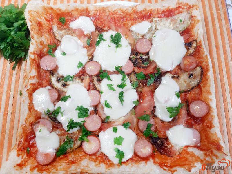 Фото приготовление рецепта: Пицца с кабачками и моцареллой шаг №16