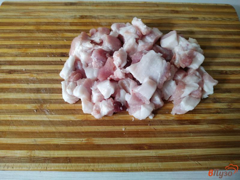 Фото приготовление рецепта: Колбаса куриная с салом шаг №3