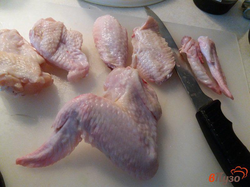 Фото приготовление рецепта: Курные крылышки барбекю в духовом шкафу шаг №2