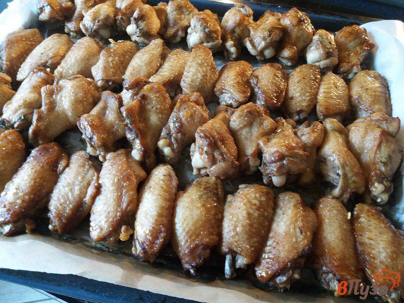 Фото приготовление рецепта: Курные крылышки барбекю в духовом шкафу шаг №8