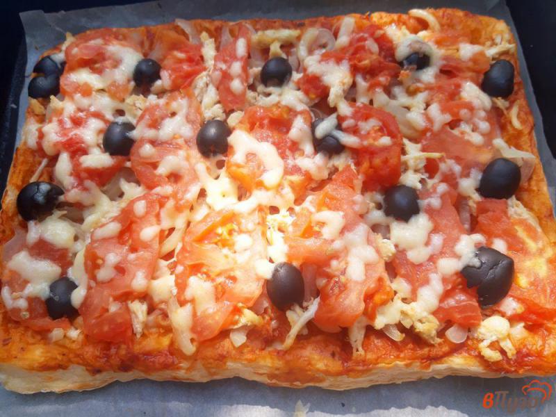 Фото приготовление рецепта: Пицца с курицей и овощами шаг №17