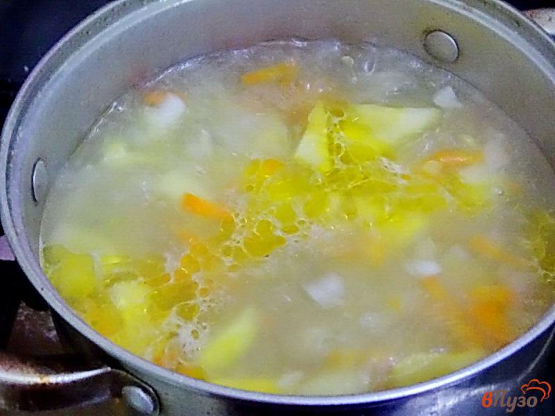 Фото приготовление рецепта: Суп фасолевый с патисоном шаг №7