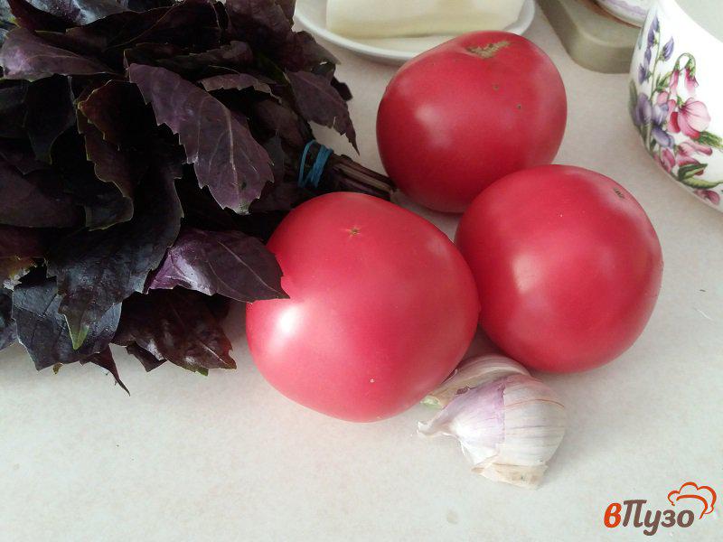 Фото приготовление рецепта: Салат из помидоров с базиликом и заправкой шаг №1