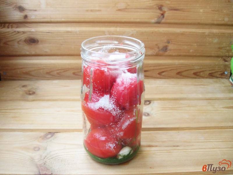 Фото приготовление рецепта: Помидоры в томатном соке на зиму шаг №4