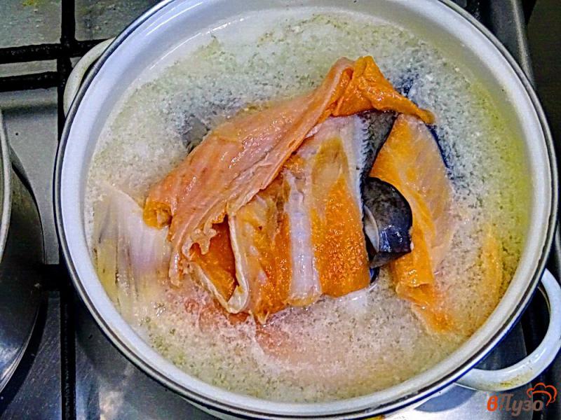 Фото приготовление рецепта: Крем суп из лосося с плавленым сыром шаг №2