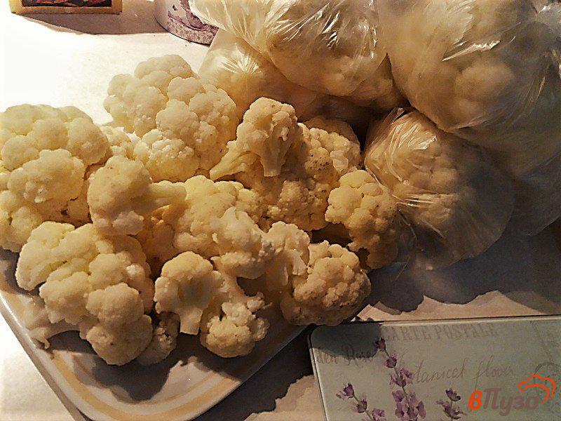 Фото приготовление рецепта: Заготовка цветной капусты на зиму шаг №9
