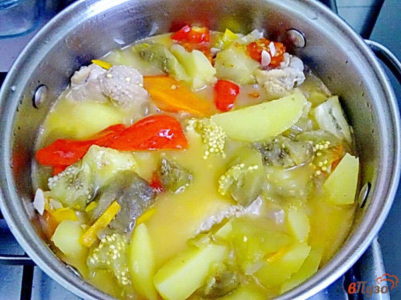 Фото приготовление рецепта: Рагу с овощами и куриными крыльями шаг №12