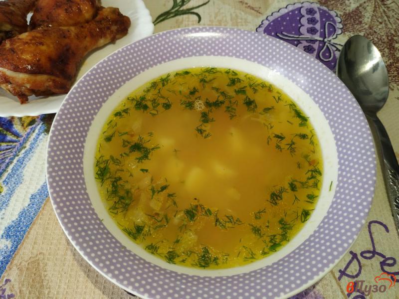 Фото приготовление рецепта: Гороховый суп с копчёной куриной грудкой шаг №10