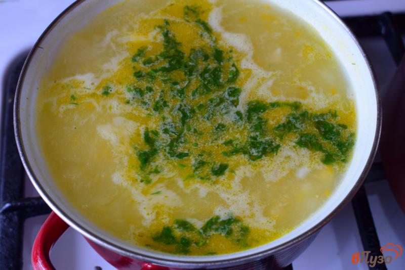 Фото приготовление рецепта: Куриный суп с яйцами шаг №6