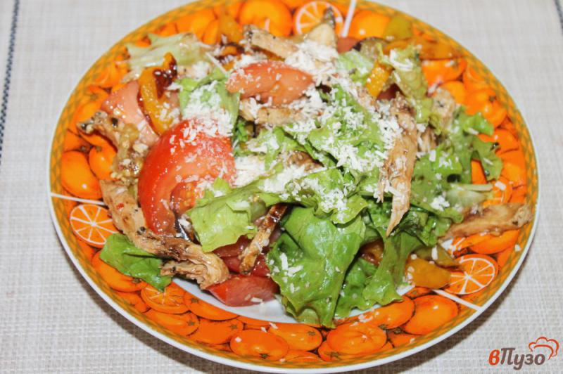 Фото приготовление рецепта: Салат с курицей и овощами гриль шаг №8