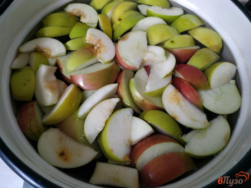 Фото приготовление рецепта: Сливово-яблочный компот шаг №3