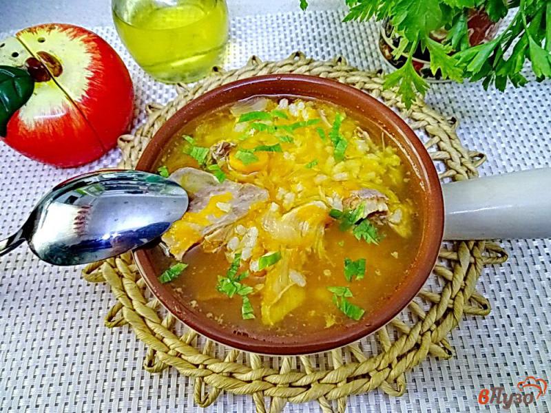 Фото приготовление рецепта: Суп с томатами и рисом шаг №8
