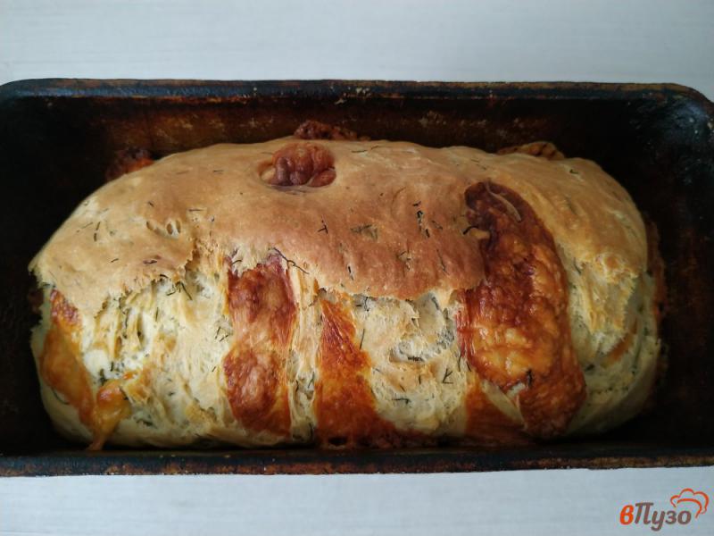 Фото приготовление рецепта: Хлеб с сыром и укропом шаг №9