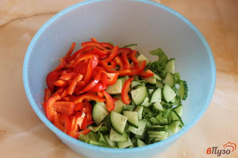 Фото приготовление рецепта: Овощной салат с вялеными помидорами и луком шаг №2