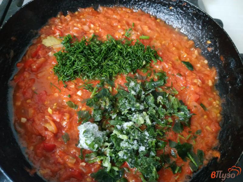 Фото приготовление рецепта: Постный томатный суп харчо шаг №11