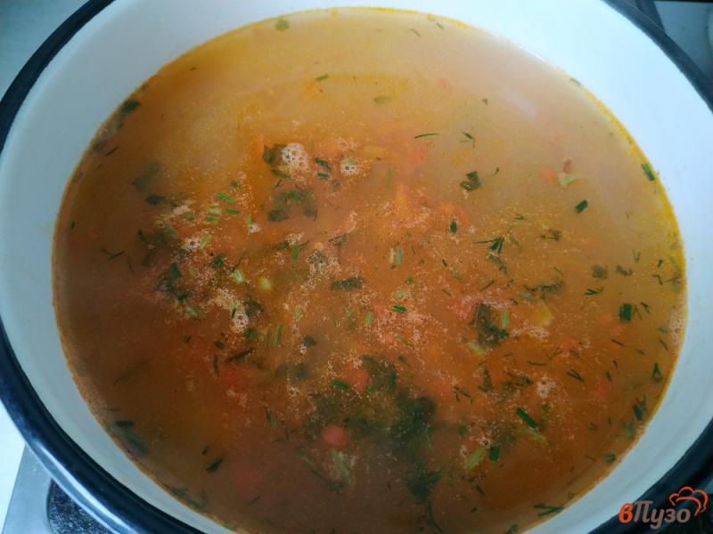 Фото приготовление рецепта: Постный томатный суп харчо шаг №12