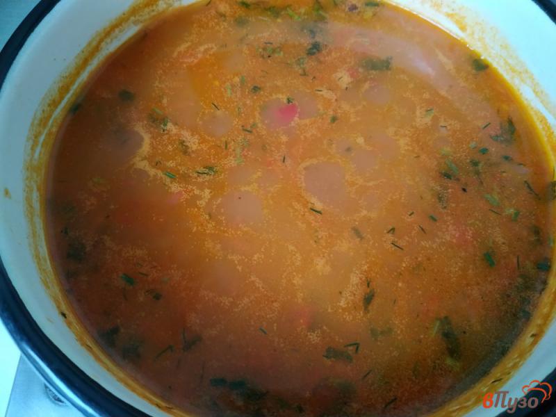 Фото приготовление рецепта: Постный томатный суп харчо шаг №13