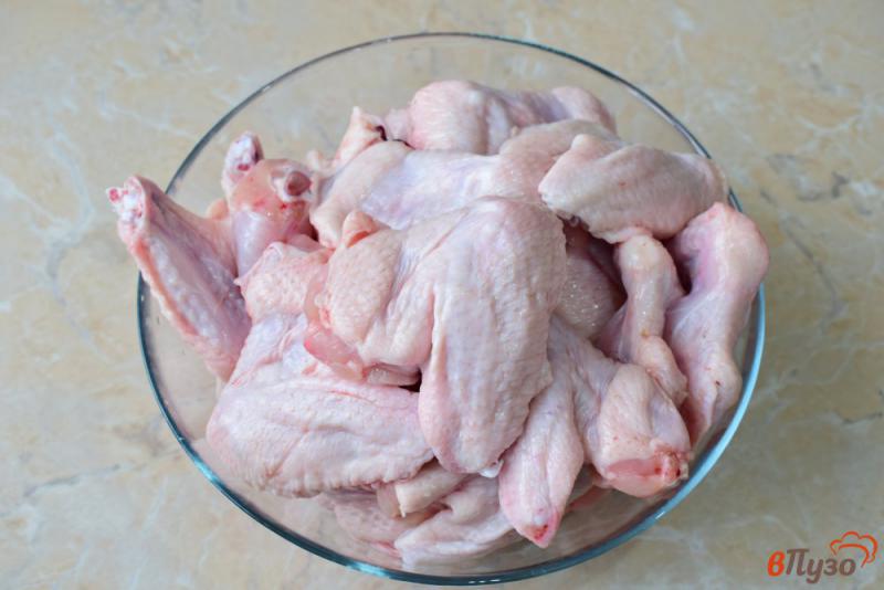 Фото приготовление рецепта: Горчичные куриные крылышки в духовке шаг №3