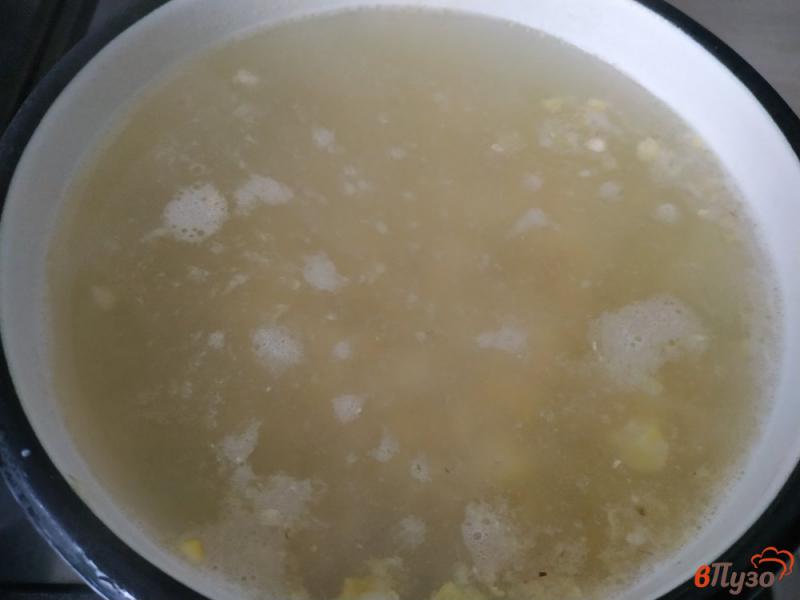 Фото приготовление рецепта: Куриный суп с овсяными хлопьями и кукурузой шаг №5