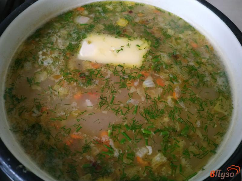 Фото приготовление рецепта: Куриный суп с овсяными хлопьями и кукурузой шаг №6