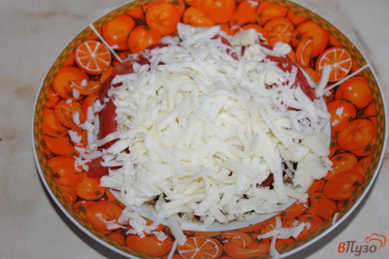 Фото приготовление рецепта: Шаурма с куриным мясом и сыром шаг №4