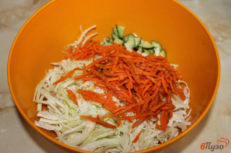Фото приготовление рецепта: Салат из капусты с перцем и морковью шаг №4