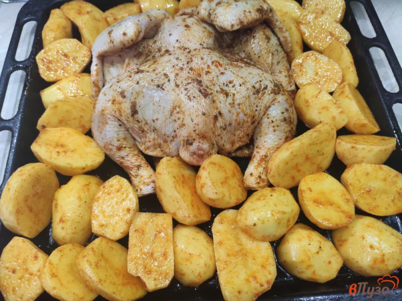 Фото приготовление рецепта: Курица в медово горчичном маринаде с картофелем шаг №6