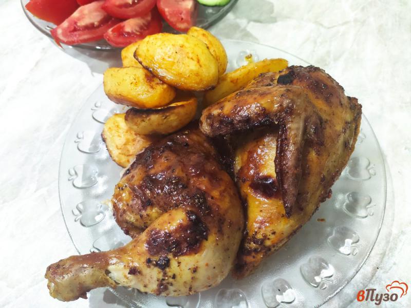 Фото приготовление рецепта: Курица в медово горчичном маринаде с картофелем шаг №10