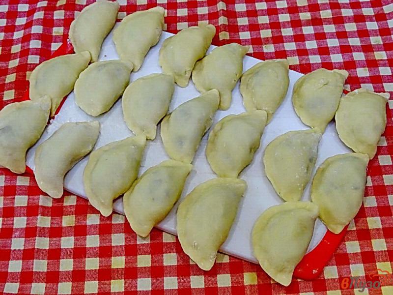 Фото приготовление рецепта: Вареники с картофелем и грибами шаг №8