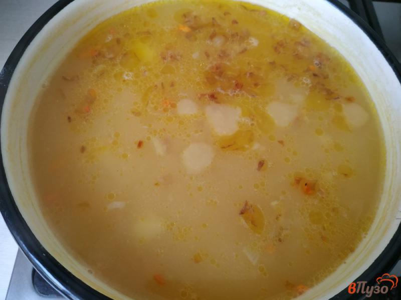 Фото приготовление рецепта: Постный гороховый суп с гренками шаг №6